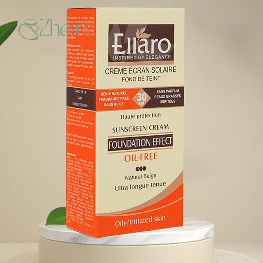 کرم ضد آفتاب رنگی الارو با SPF30 مات فاقد چربی بژ روشن  40 میل